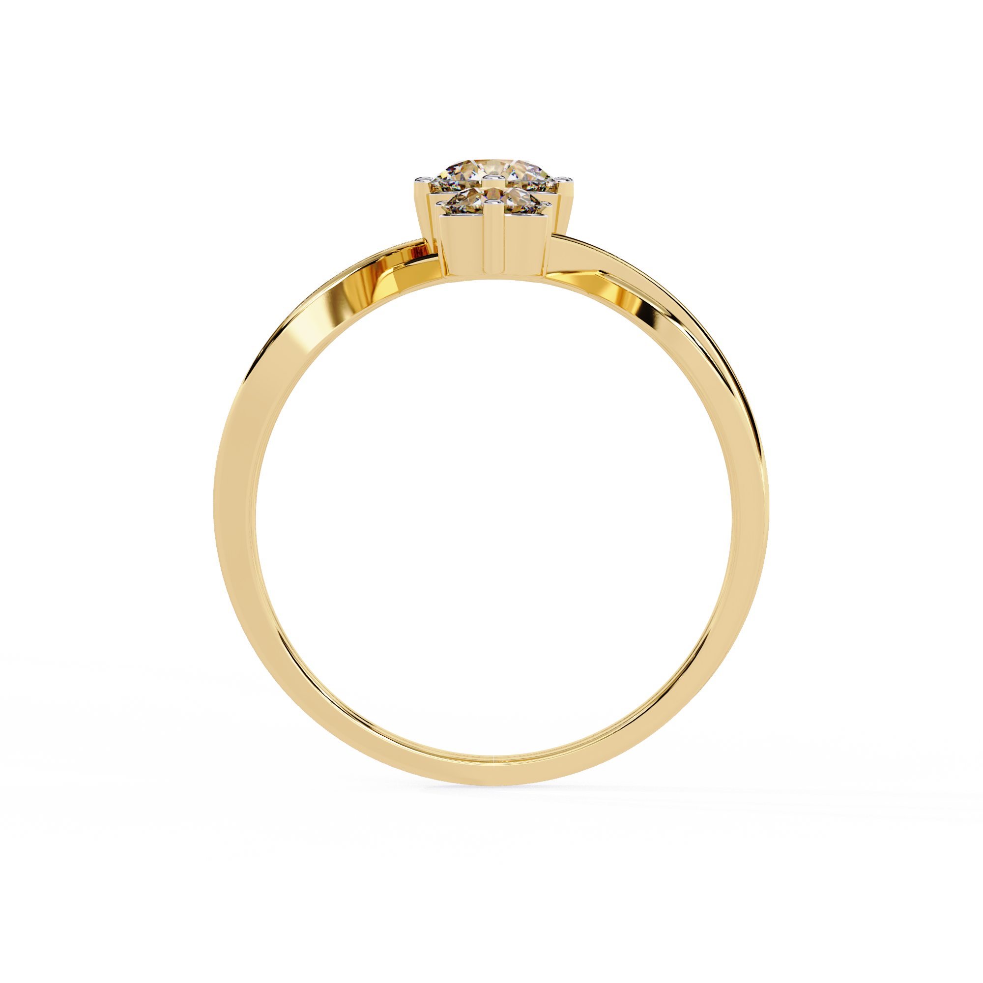 Solitairekart – 0.65 CT Lab Grown Diamond Infinity Twist Ring | 14K Yellow Gold